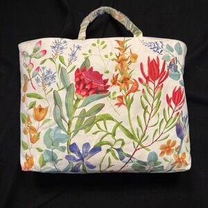 Estee Lauder Floral‎ Print Tote Bag Colorful Flowers Reusable Shopping Book Bag